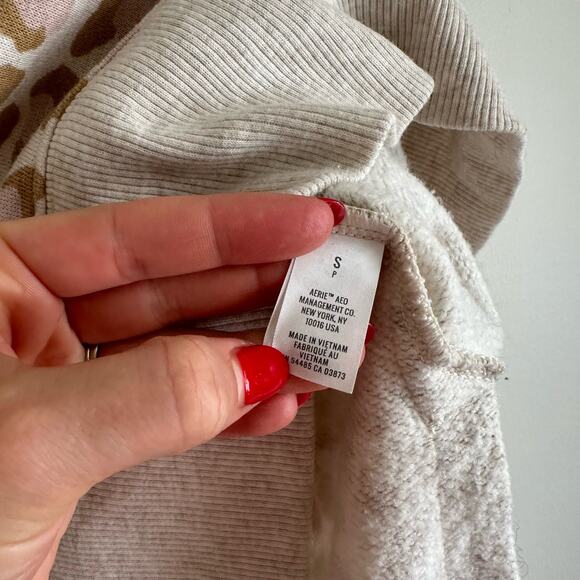 Aerie Oversized Desert Leopard Print Crewneck Pullover Sweatshirt - Picture 7 of 8